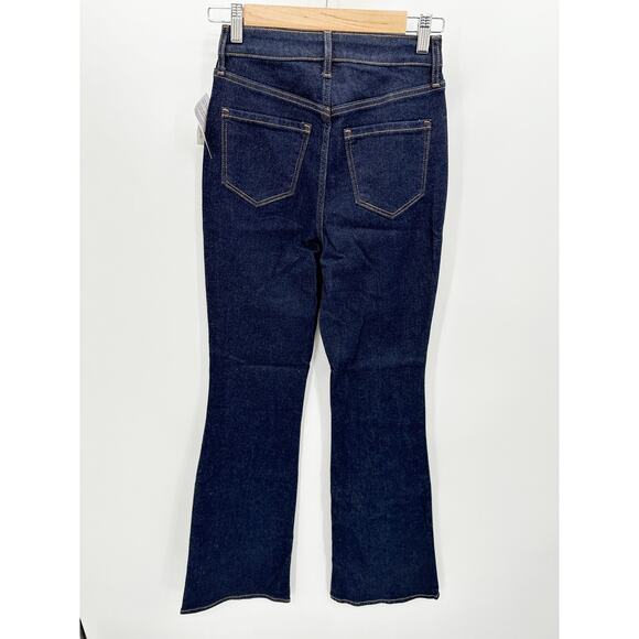 Old Navy Higher High-Rise Flare Dark Wash Blue Denim Jeans Women's Size 0 NWT - Picture 2 of 9